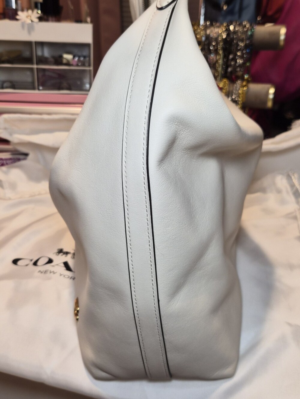 Coach Juliet Shoulder Bag 38 Chalk White Leather NWT - Picture 2 of 15